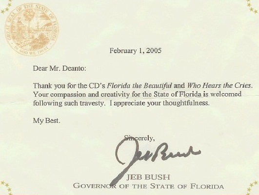 Letter of thanks from Jeb Bush